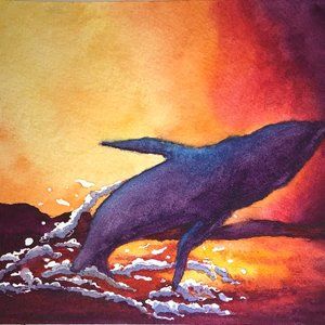 Original Watercolor Painting "Jumping in Fire"